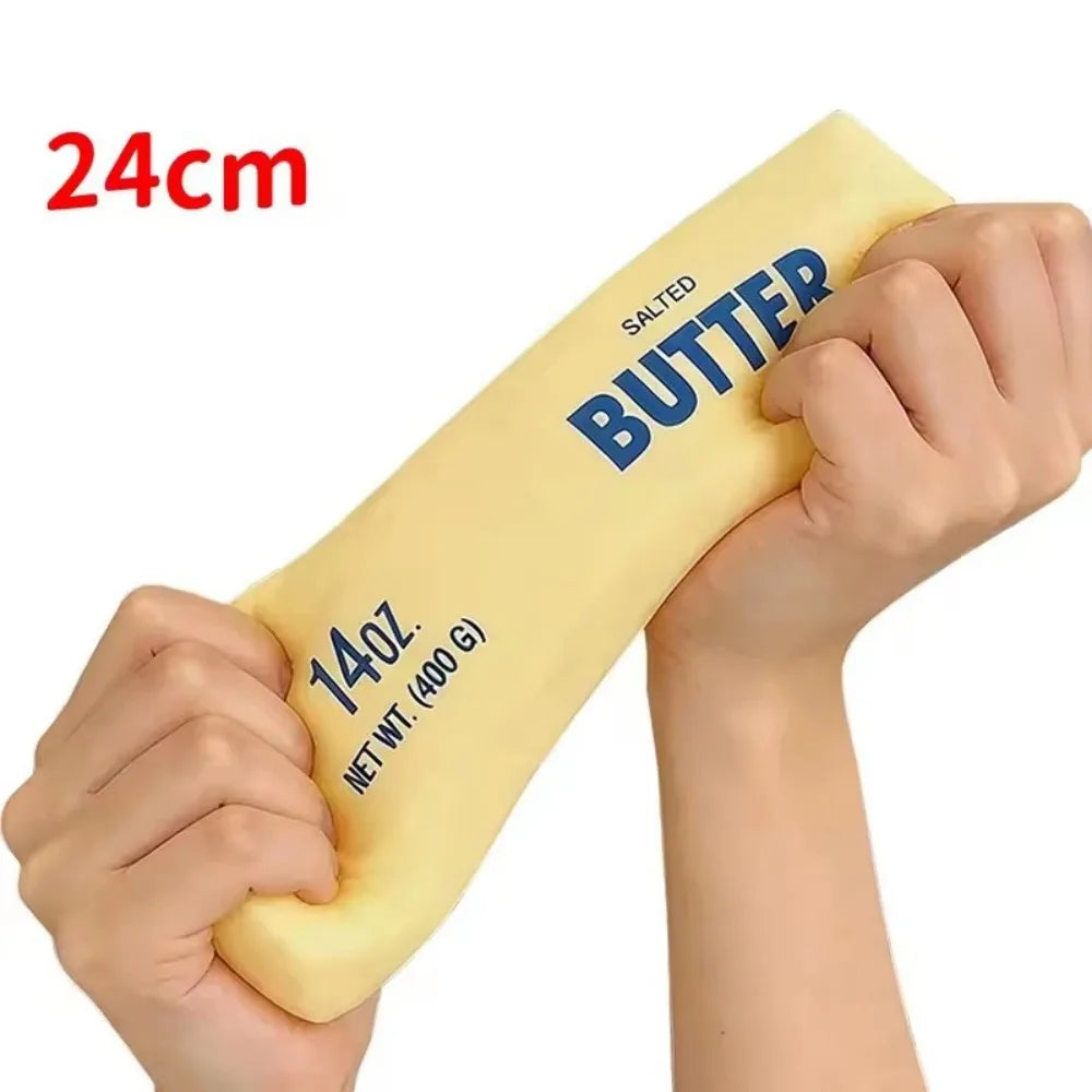 Squishy Elastic Butter Stick Fidget Toy Cheese Shape Stress Relief Game Funny Decompression Prank Squeeze Toy for Anxiety Relief