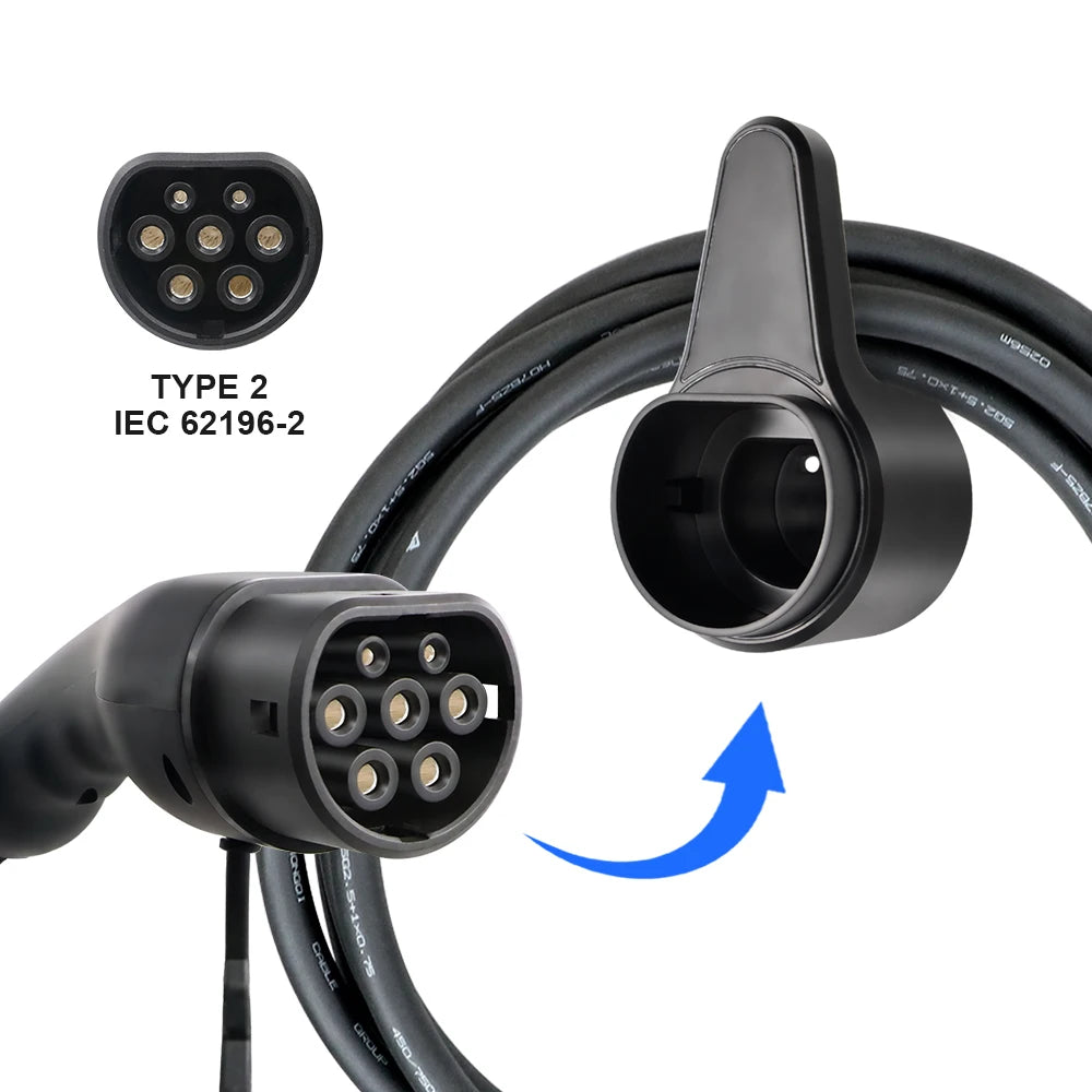 EV Charger Type 2 Plug Holder Wallbox Bracket With Cable Twining Hook  Electric Vehicle Accessories