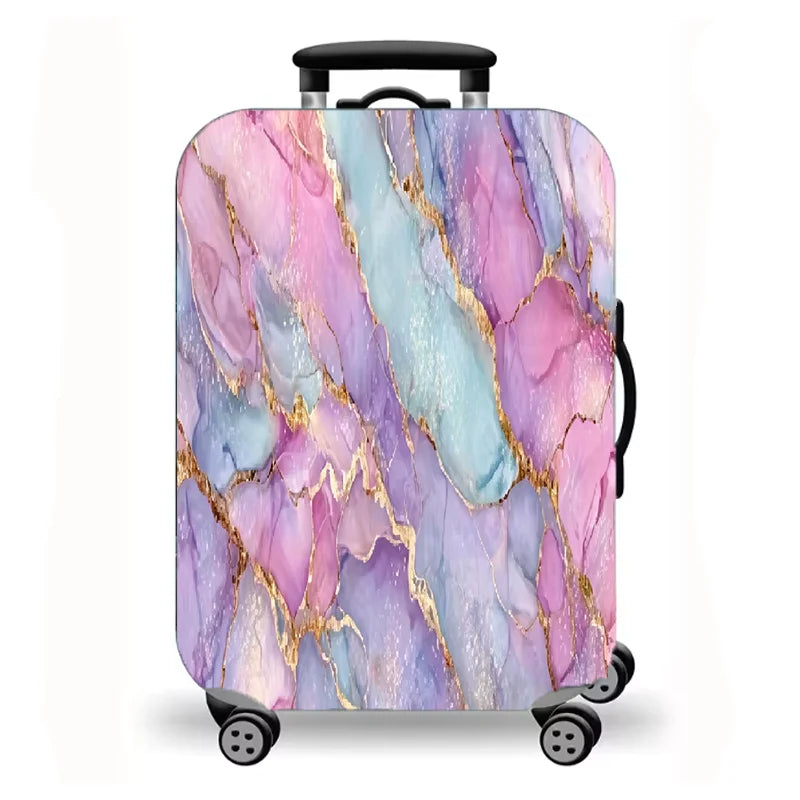 Luggage Cover, Marble Fluid Art Print Stretch Suitcase Protector for Travel, 11 Styles Abstract Modern Design