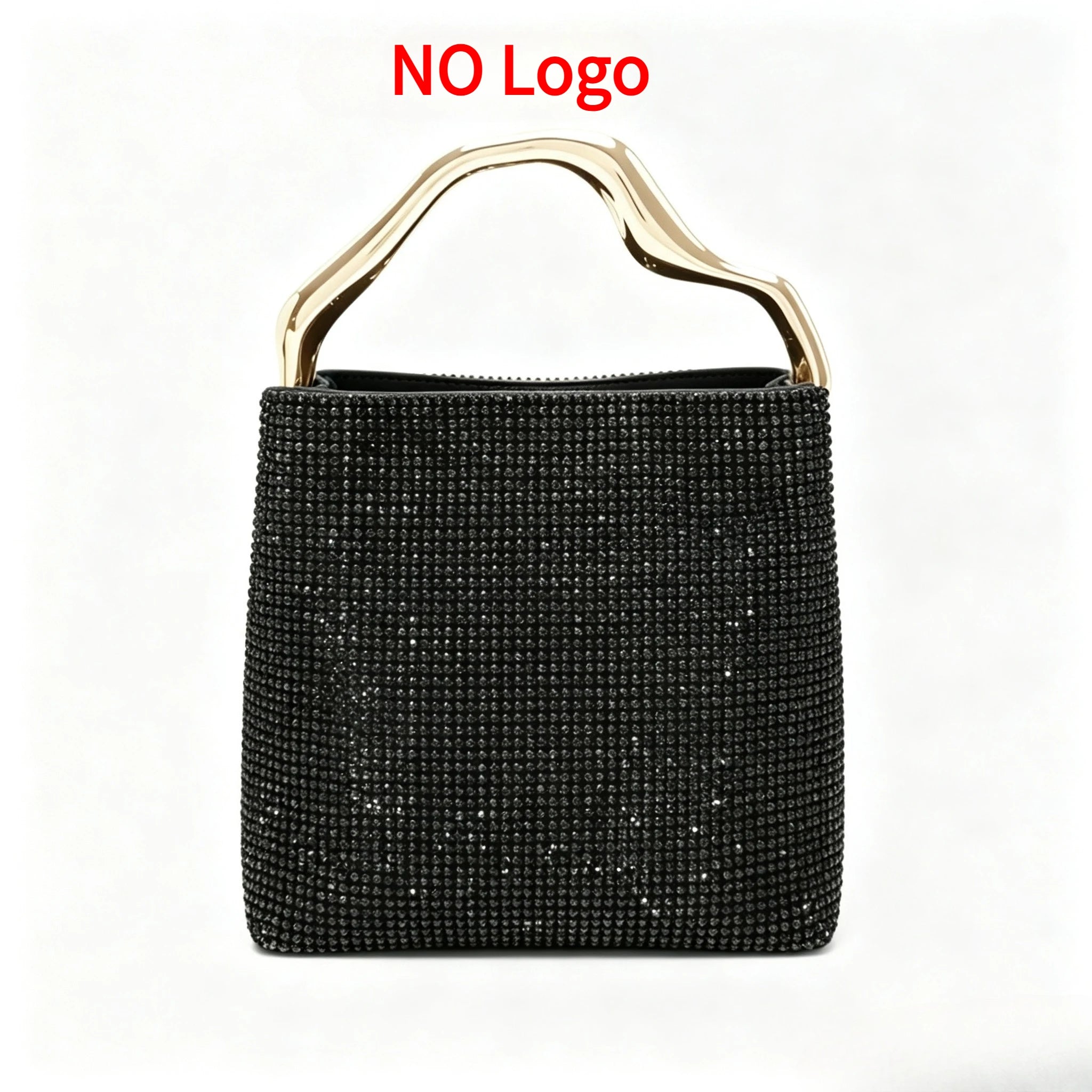 Luxury Satin Bucket Bag Women's Handbag Crystal Shiny Rhinestone Diamond Evening Bag Wedding Party Clutch Purse Crossbody Bag
