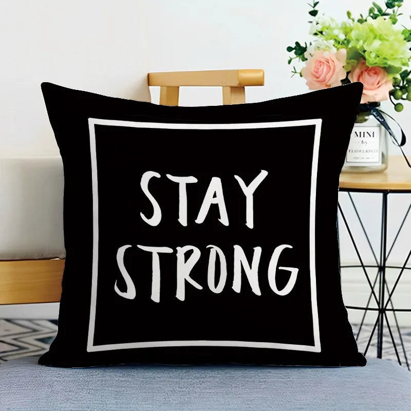 Black and White Ins Style Double-sided Printed pillow cover Short plush Suitable living rooms bedrooms sofas throw cushion cover