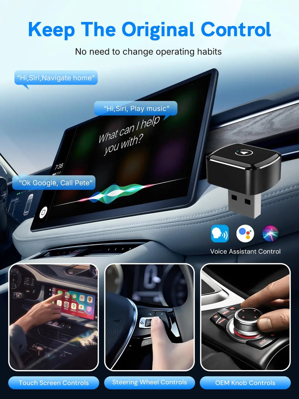Wireless CarPlay Adapter 2025 Upgrade Convert Wired to Wireless Mini USB Dongle Fast Stable Connection for iPhone Apple CarPlay