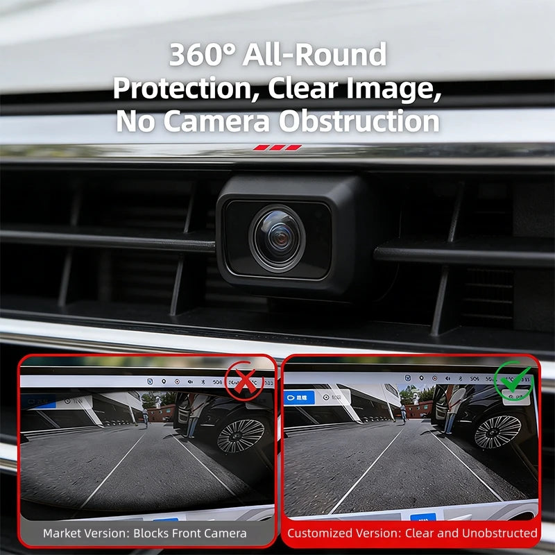 Car Camera Lens Transparent Protector Cover Universal Front Bumper Camera 360° All-Round Lens Guard PC Lens Protector Cover Kit