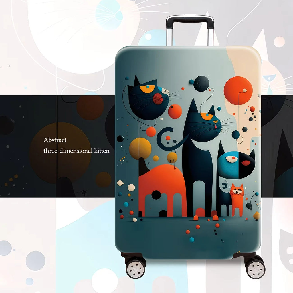 Naughty Kitten  Luggage Cover, High Stretch Elastic Anti-Scratch Dustproof Suitcase Protector for 20-32 Inch Travel Luggage
