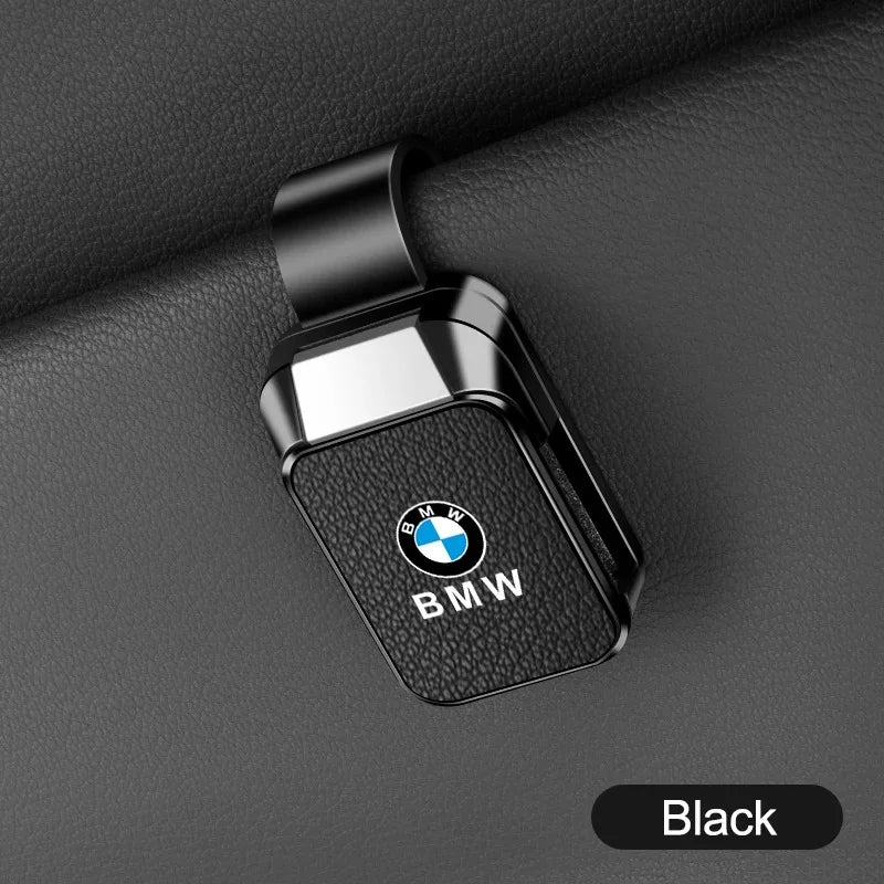 For BMW M 50th E39 E46 E60 E70 E91 E92 F10 F40 G01 X3 X5 X6 X7 Leather+ABS Car Sun Visor Glasses Clip Interior Sunglasses Holder
