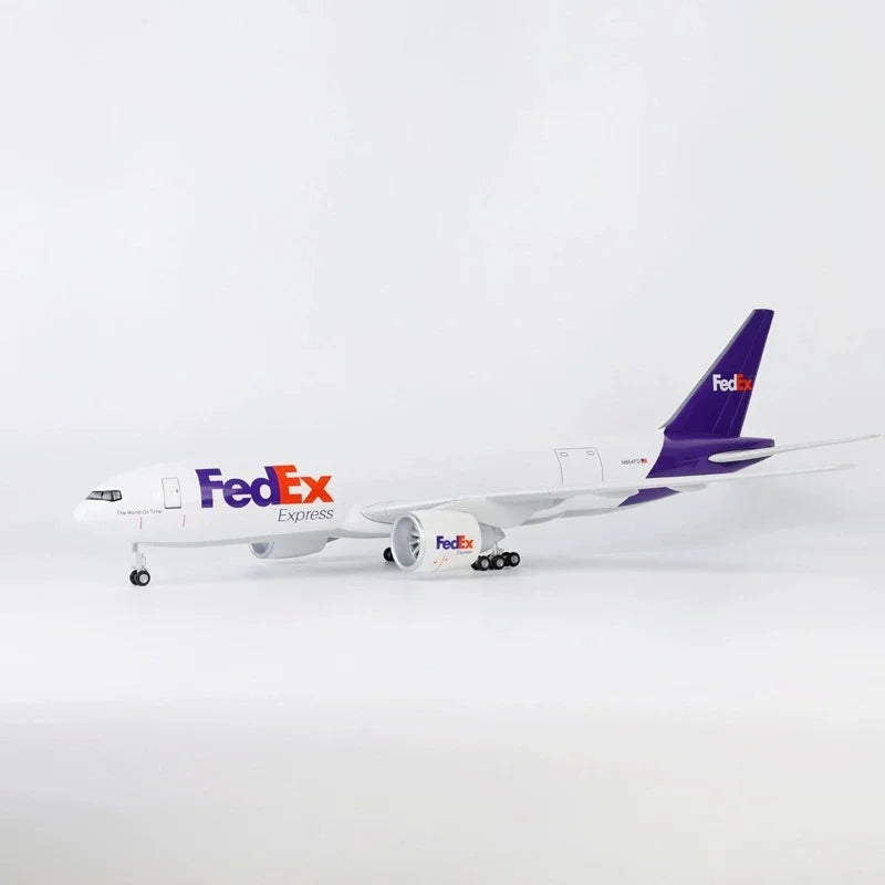 47cm Resin Model Aircraft B777 Fedex Cargo Airways Diecast 1/157 Scale Airplanes With Display Stand For Aviation Hobby Ornaments