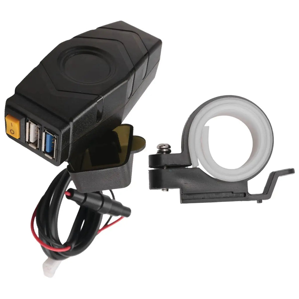 C1FB 20-80V E-Bike Handlebar USB Charger 24V 36V 48V 60V QC3.0 Quick Charger Adapter(Red Light)