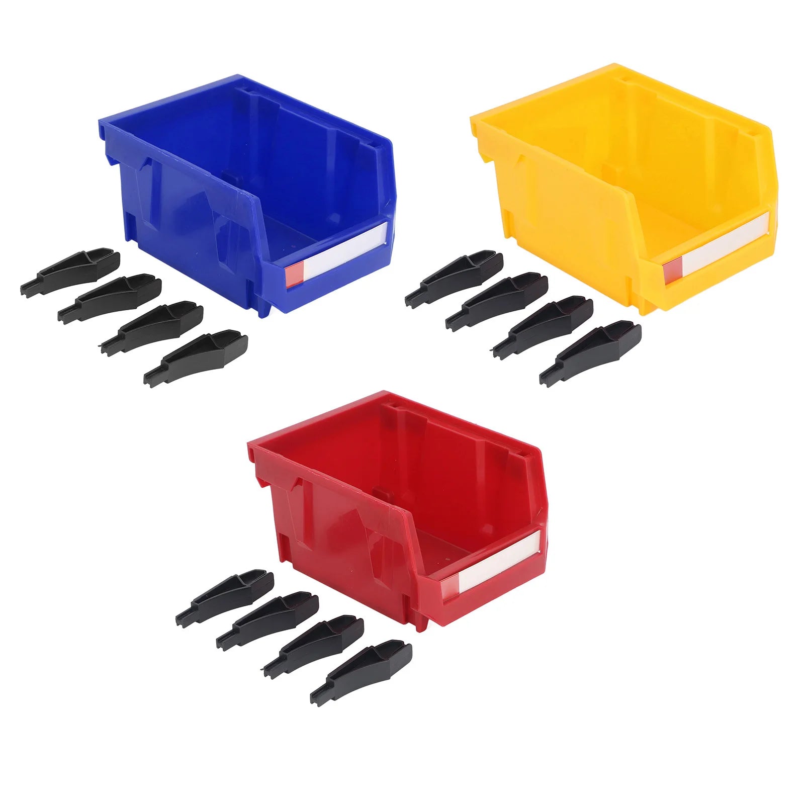 Stackable Shop Tool Bin Inclined Mouth Thickened Waterproof Wear Resistant PP Plastic Parts Storage Rack with Stands for Screws