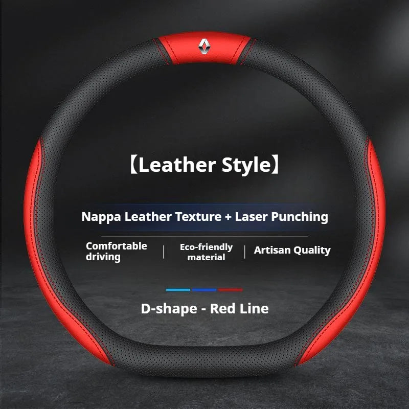 For Renault Clio Sandero Megane 2 Talisman Laguna Scenic kadjar Captur KWID Duster non-slip Leather Car Steering Wheel Cover