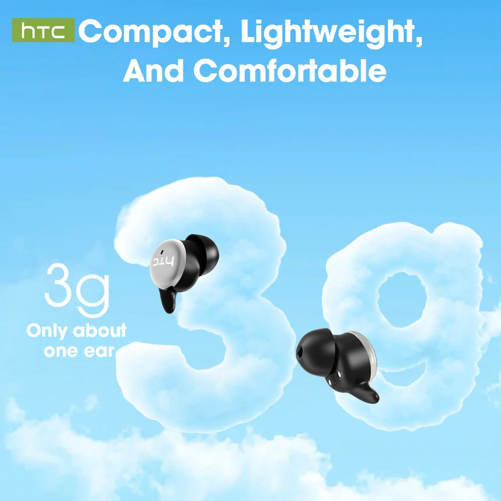 HTC NE90 Bluetooth Earphones LED Display Smart Touch AI Translation In-ear Earbuds Long Battery Soft Sports Wireless Headphones