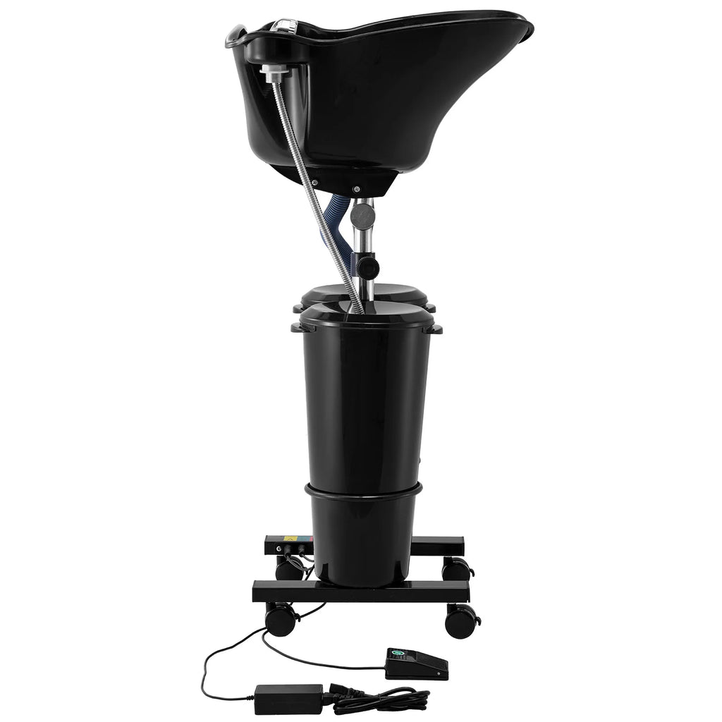 SucceBuy Portable Shampoo Bowl Shampoo Sink for Washing Hair with Electric Pump Height and Angle Adjustable for Home Salon Use