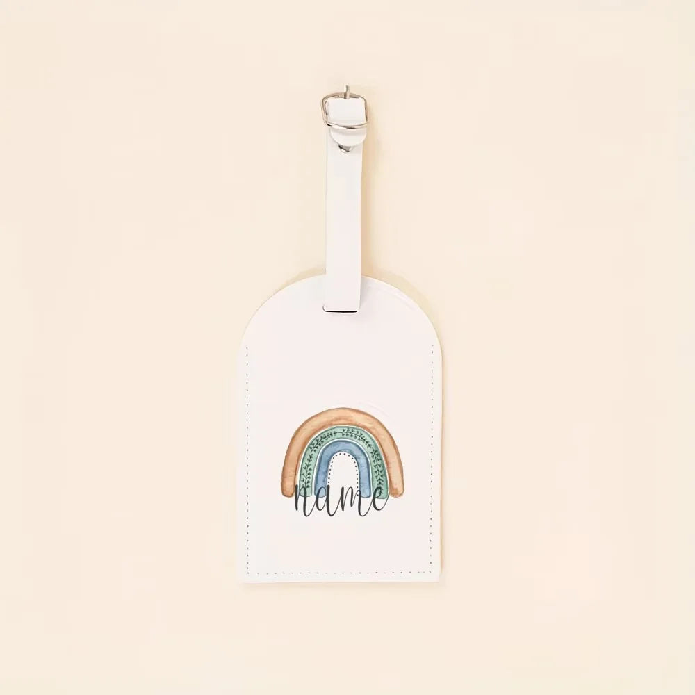 Custom Personalized Rainbow Name Luggage Tags PU Material Suitcase Travel Accessories Bag Tags Birthday Wedding Gifts