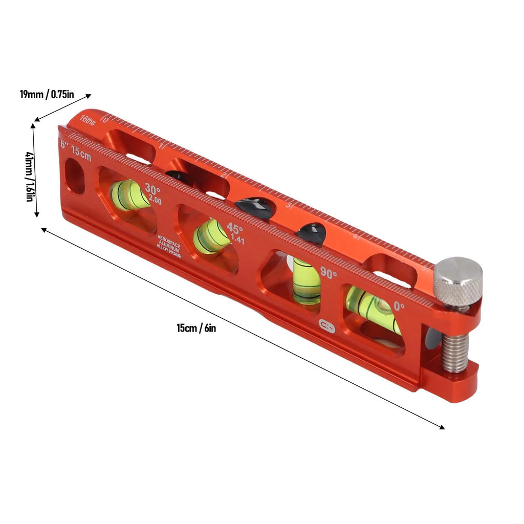 Bubble Level Ruler 6 Inch 15cm 0 30 45 90 Degree 4 Bubble Vials Metric Imperial Scale Strong Magnetic Level Ruler Bubble Level