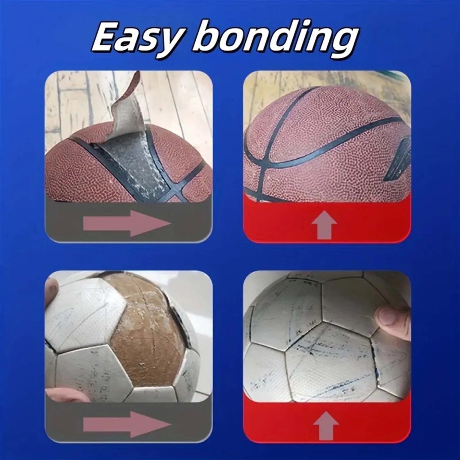 Powerful Ball Repair Adhesive, Suitable for Various Types of Balls Such As Basketballs, Footballs, Rugby Balls And Tennis Balls.