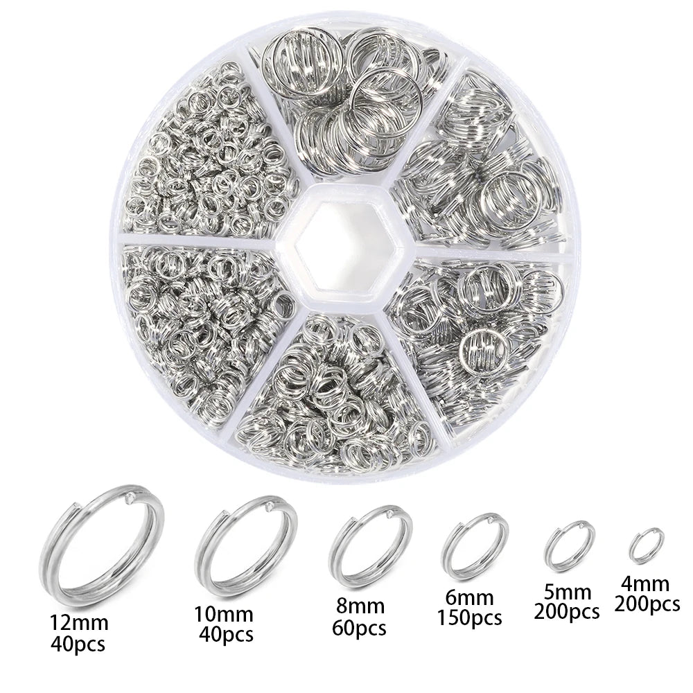 1Box Metal Jump Rings Gold Silver Color Double Loops Split Rings Connectors For Jewelry Making DIY Necklace Bracelet Accessories