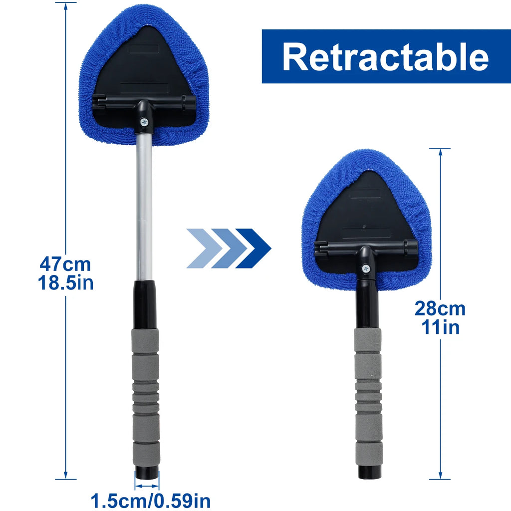 Window Scraping Mist Eliminator Microfiber Car Window Cleaner Telescopic Windshield Cleaning Tools Auto Accessories