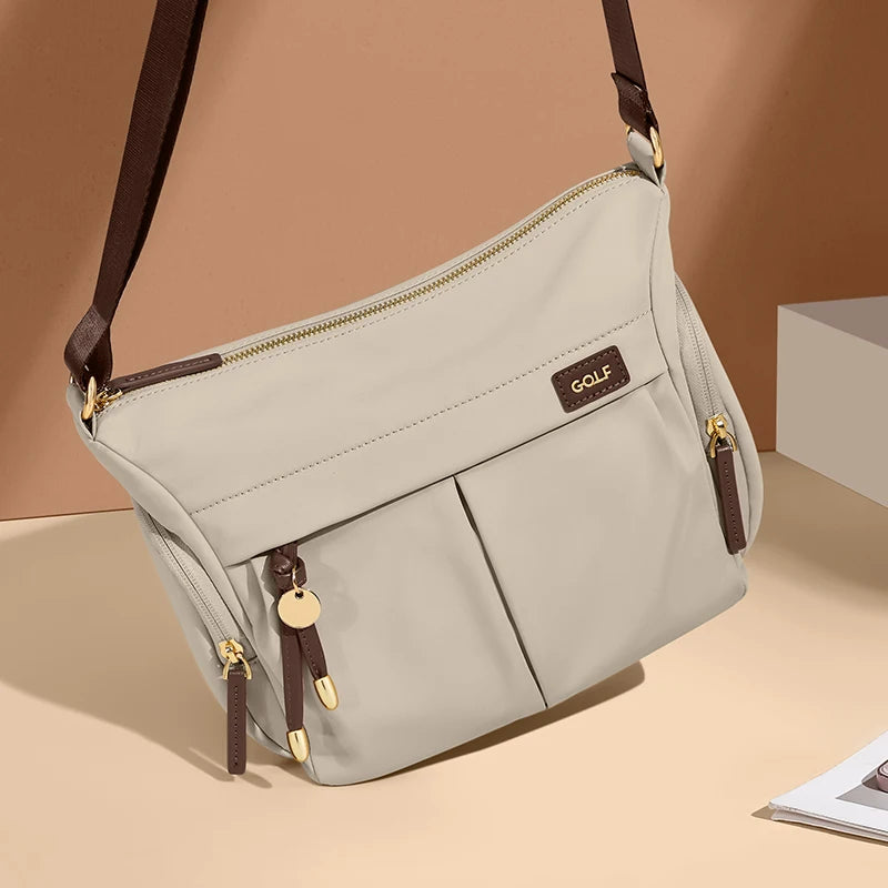 GOLF Women Crossbody Bag Nylon Female Cross Shoulder Bag Waterproof Woman Versatile Cell Phone Sling Bags Ladies Black Antitheft