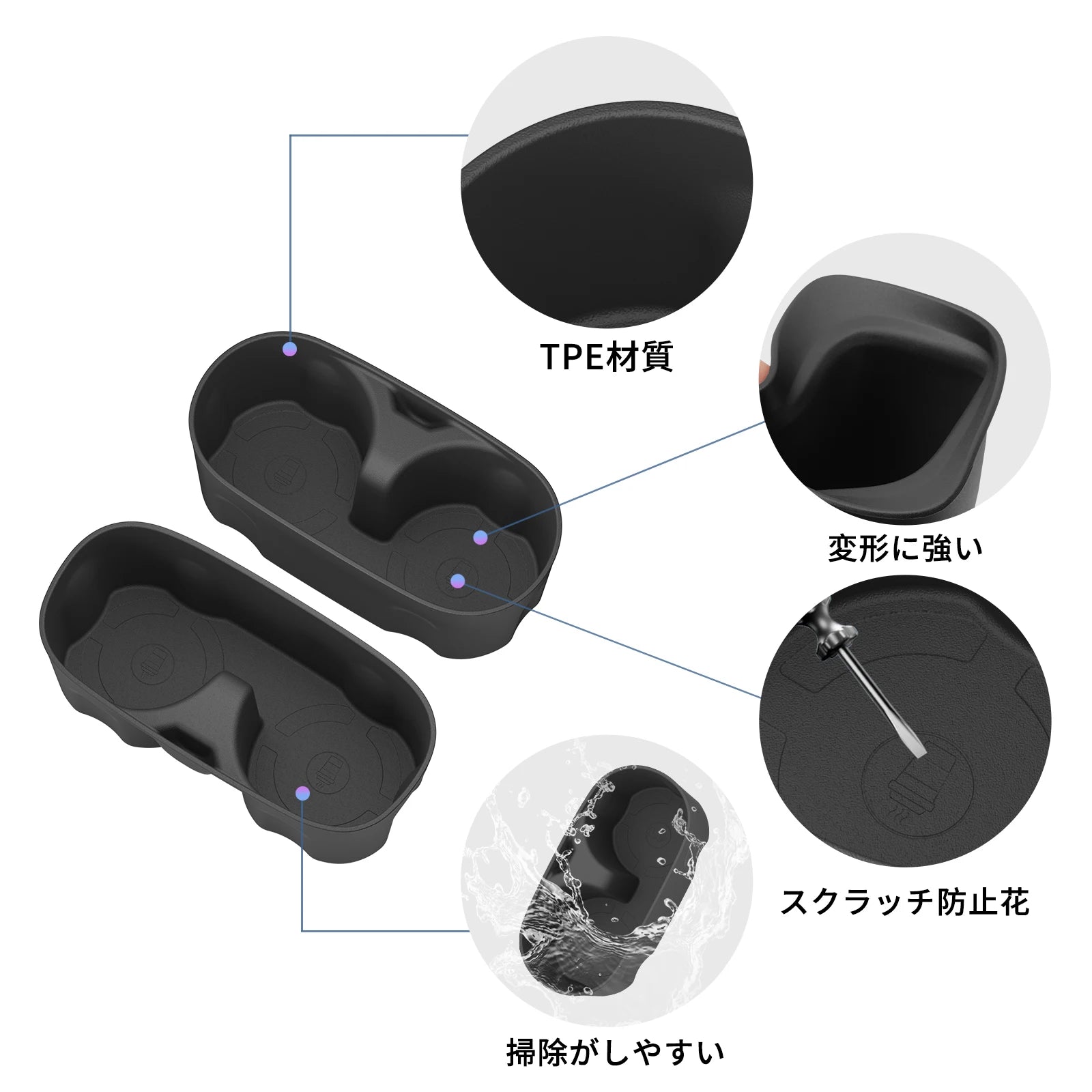 LUCKEASY for Mitsubishi Delica D5 2019-2026 Central Console Water Cup Holder Interior Accessories Drinks Holder Storage Case Box