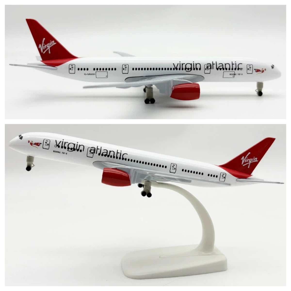 20cm Virgin Atlantic B787 Airline Model Plane Alloy Metal Die-Cast Airplane Souvenir Hobby Collection Toy Planes Scale Aircraft