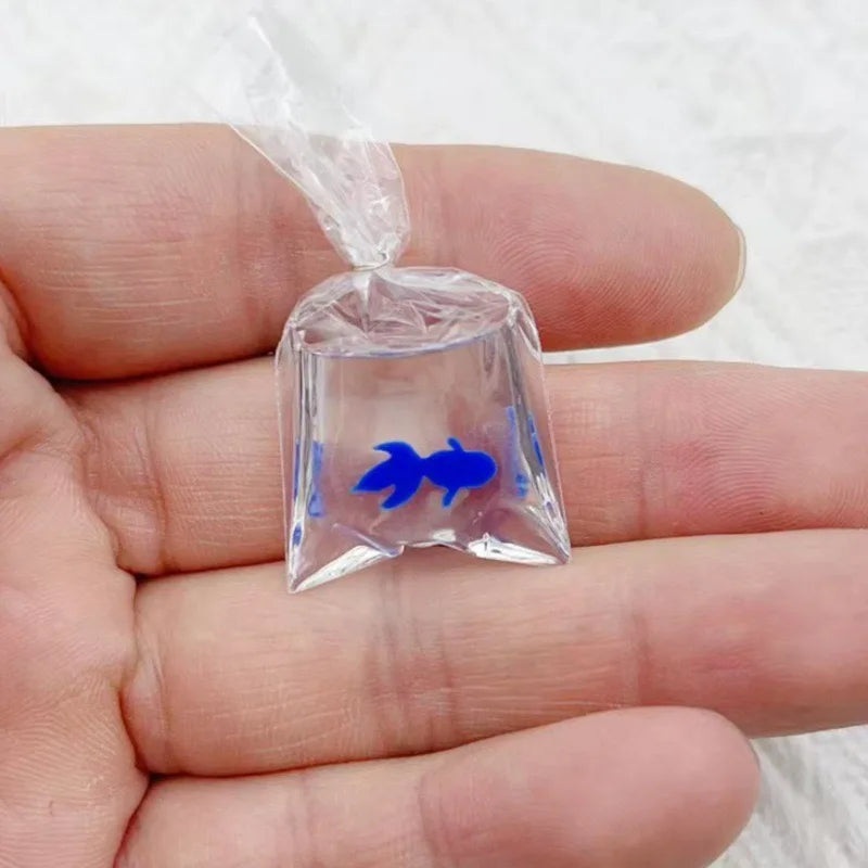 10pcs simulation transparent water bag small fish goldfish carp DIY jewelry accessories keychain pendant earrings accessories