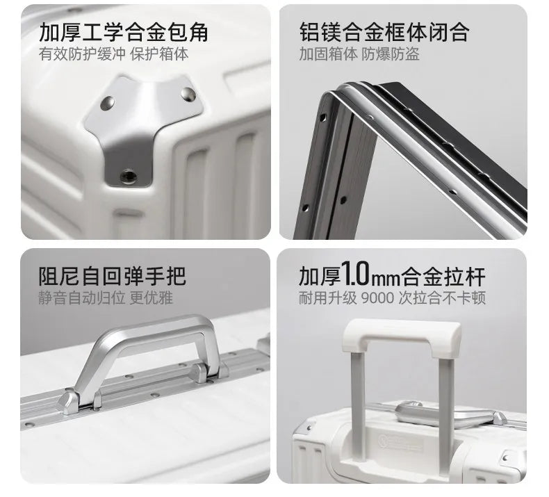 Little Diamond Luggage Solid Aluminum Frame Travel Box Scratch resistant and Wear resistant Hard Box Boarding Case Silent Univer