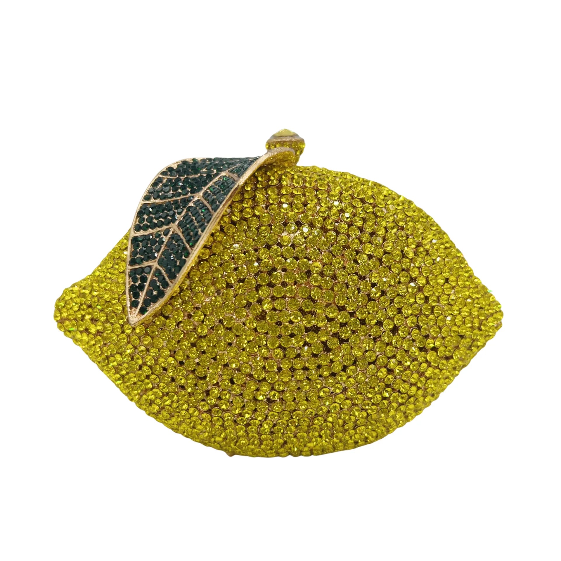 Yellow Lemon Shape Crystal Evening Bag Clutches Bridal Luxury Diamond Clutch Purse Wedding Party  Rhinestone Handbag Prom Pouch