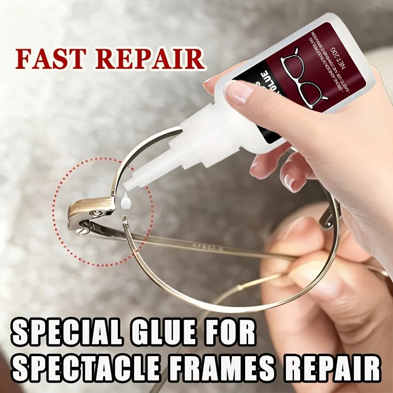 Multi-Functional Glasses Repair Glue: Strong Adhesive – Fixes Frames/Legs,Bonds Jewelry, Phone Screens, Metal, Plastic & Leather