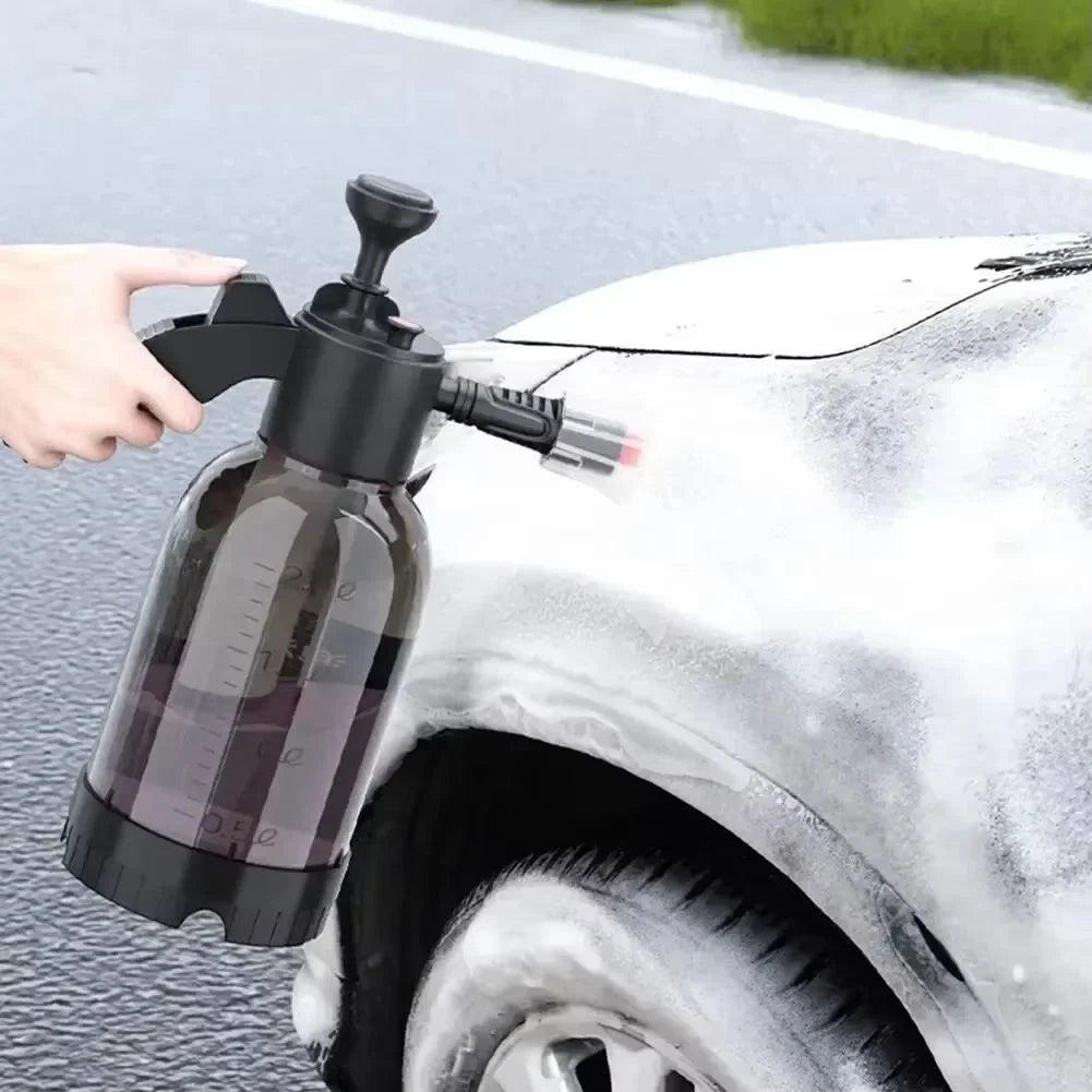 2L Manual Pump Foam Sprayer Thick Foam Leakproof Handheld Water Bottle Quick Clean For Car Washing Home Disinfectant Cleaning