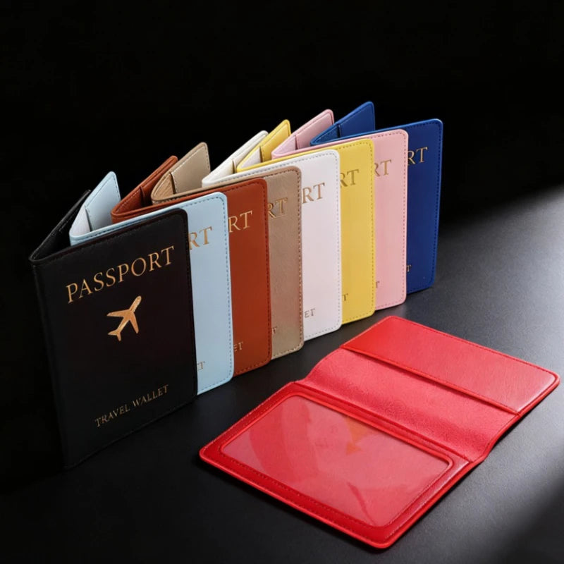 Fashion Leather Passport Holder Travel Wallet for Women Men Simple Wedding Gift Card Cover Hot Sale