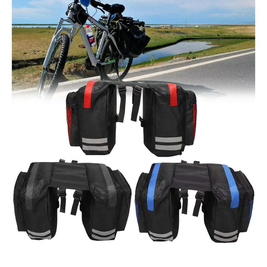 Bicycle Rear Rack Bag Waterproof Double-Sided Large Capacity Bike Trunk Pannier Storage for MTB Road Cycling Commuting