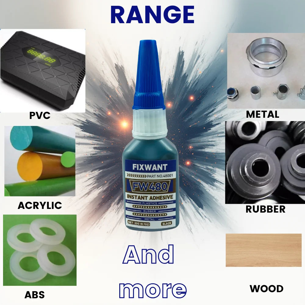 480 Black Super Glue, Quick-Bondig Adhesive Leather Rubber Wood Metal Strong Liquid Glue for Rubber Including EPDM