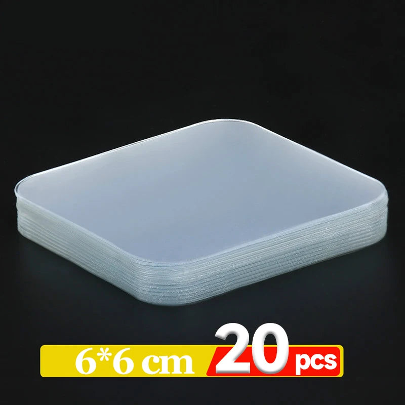 Transparent Double Sided Adhesive Tape Nano Gel Pads Super Strong Heavy Duty Washable Sticky Patch for Wall Hanging And Mounting