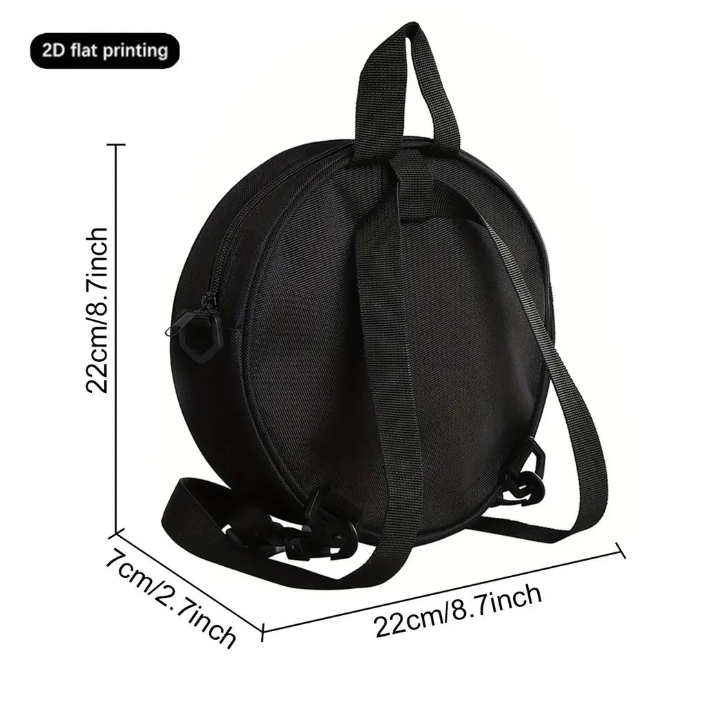 Radio Print Round Shoulder Bag Casual Messenger Bag Daily Adjustable Strap Crossbody Bag for Woman Best Gifts 2D Flat