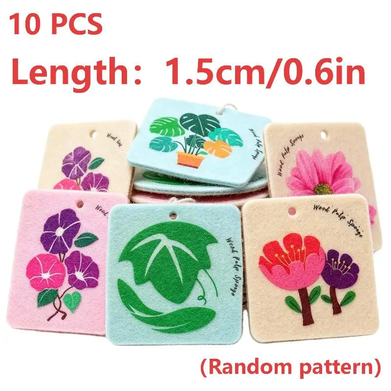 Regretfully Organic Wood Pulp Sponge Wood Pulp Cotton Dishwashing Sponge Wipe Cartoon Flower Wood Pulp Sponge Wipe Kitchen Brush