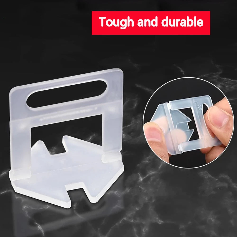 25-1200PCS Floor Tile Leveling System Clips Spacers Straps Tile Piler Wadge for Ceramic Tile Laying Leveling Construction Tools