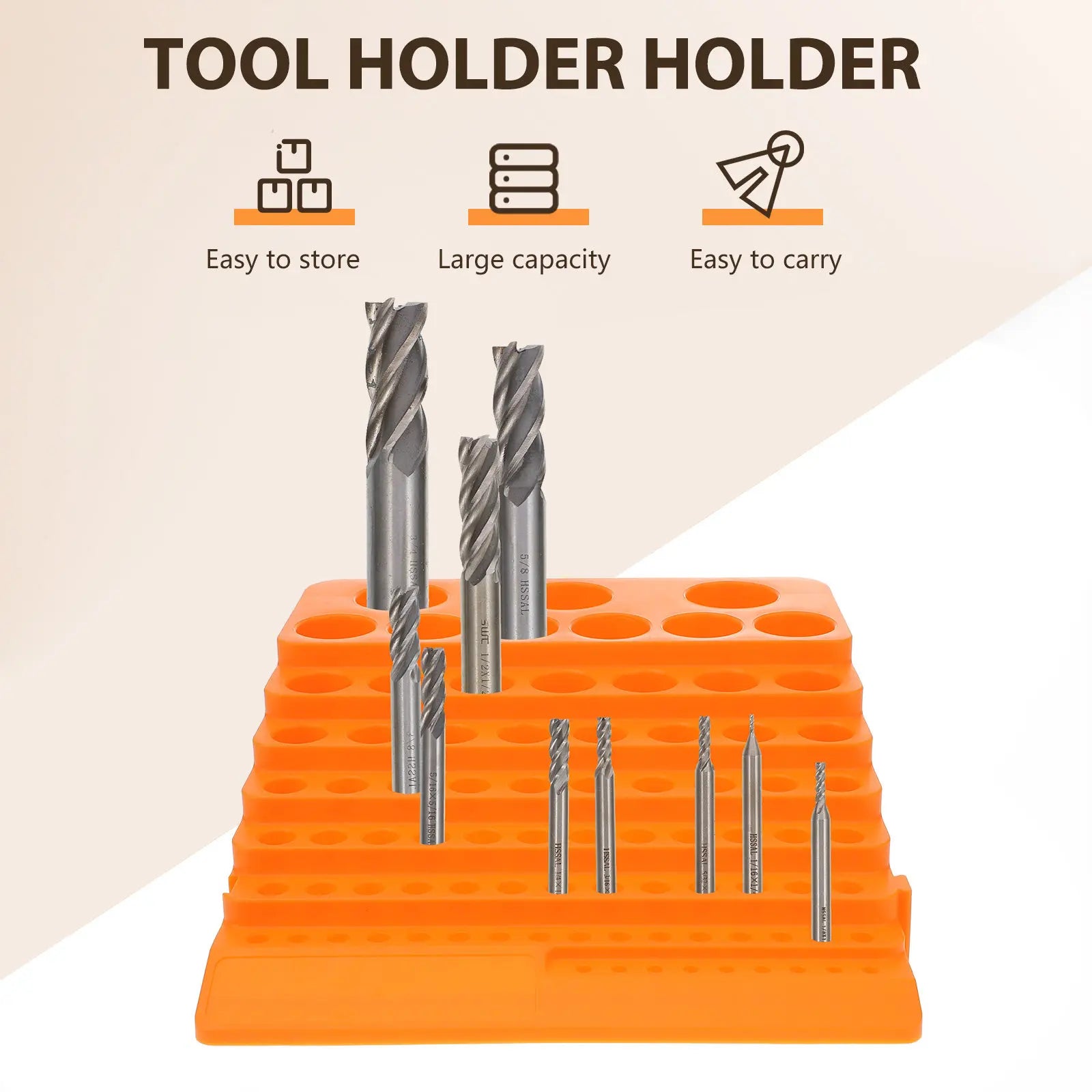 Heavy Duty 84 Hole Drill Bit Storage Holder Compact Milling Cutter Organizer Efficient Tool Sorting Tray Workshop Essential