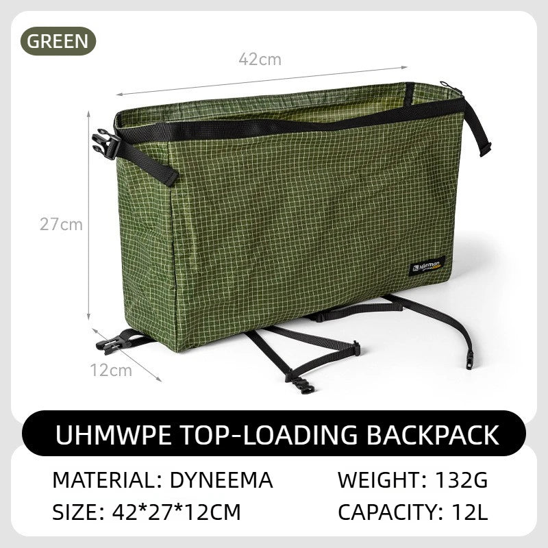 Ultralight Dyneema Backpack Top Lid Waterproof Expansion Pouch Multifunctional External Storage Bag for Hiking & Mountaineering