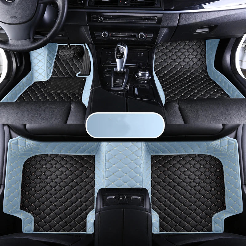 Custom Leather Car Floor Mat For Mitsubishi Outlander Lancer X 2015 2016 2017 2018 2019 2020 2021 Waterproof interior Accessorie