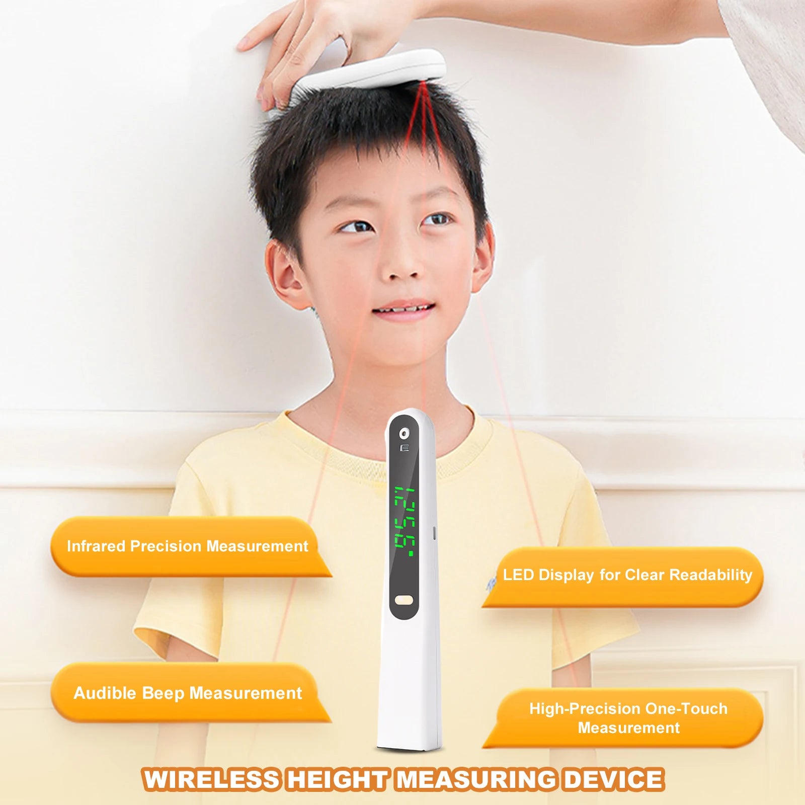Portable Digital Height Measurement Tool Scale Digital Stadiometer Cordless Infrared Height Stadiometer Device for Children