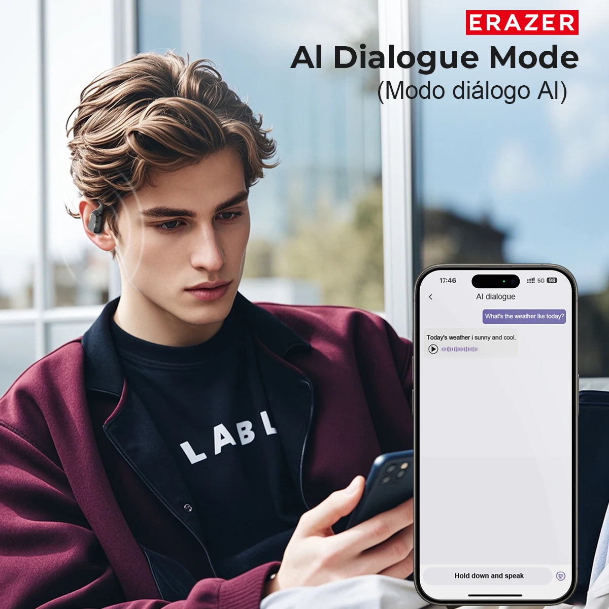 Translator Erazer XP6 Bluetooth Earphones Wireless Earbuds 135 Languages Real-time Translate ASMR Headset DIY Equalizer APP