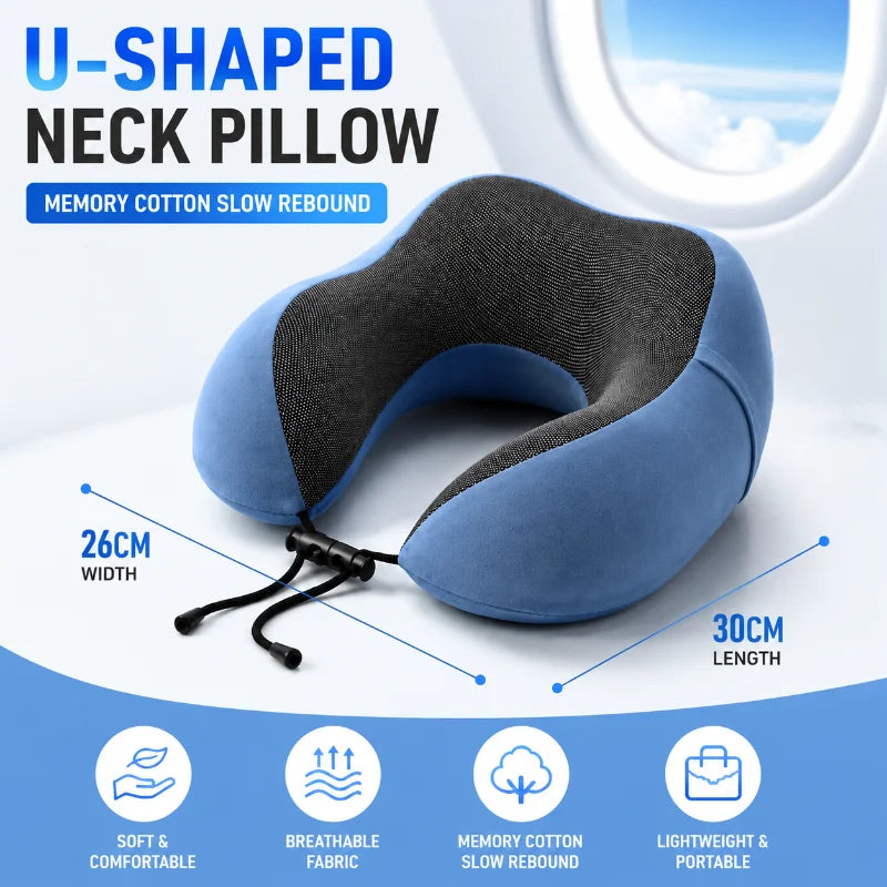 Airplane Special U-Shaped Travel Pillow, Soft Memory Foam Cervical Cushion for Daily Long-distance Travel