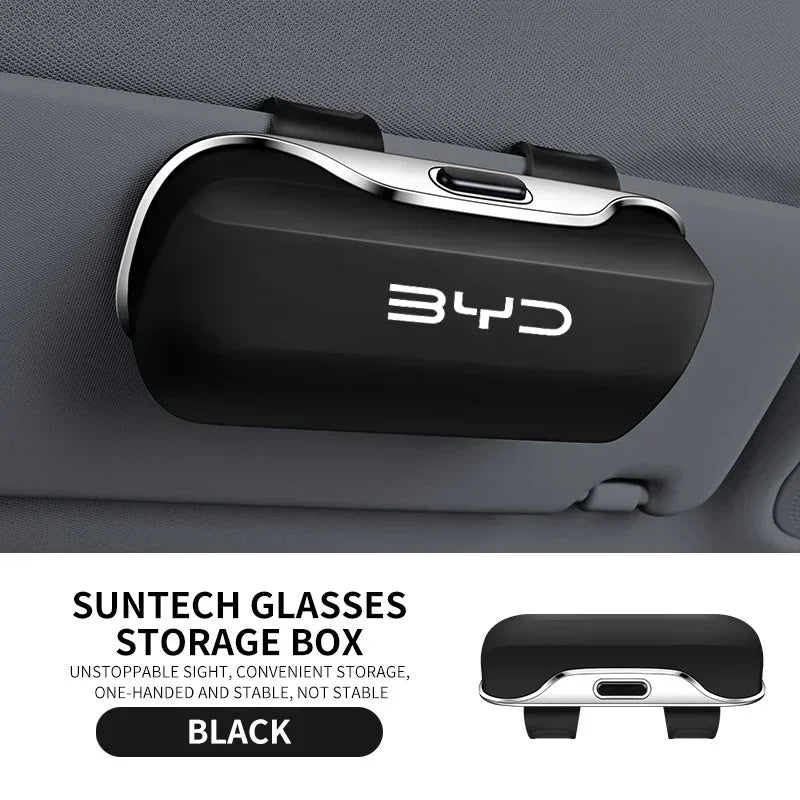 For BYD Leopard 8 Dolphin Atto 3 Han Seal U Tang Song Yuan Accessories Car Visor Sunglasses Glasses Case Glasses Holder Clip Box