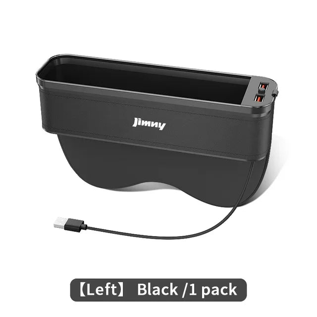 Car Interior LED 7-Color Atmosphere Light Sewn Chair Storage Box  For Suzuki Jimny Auto Universal USB Storage Box Accessories