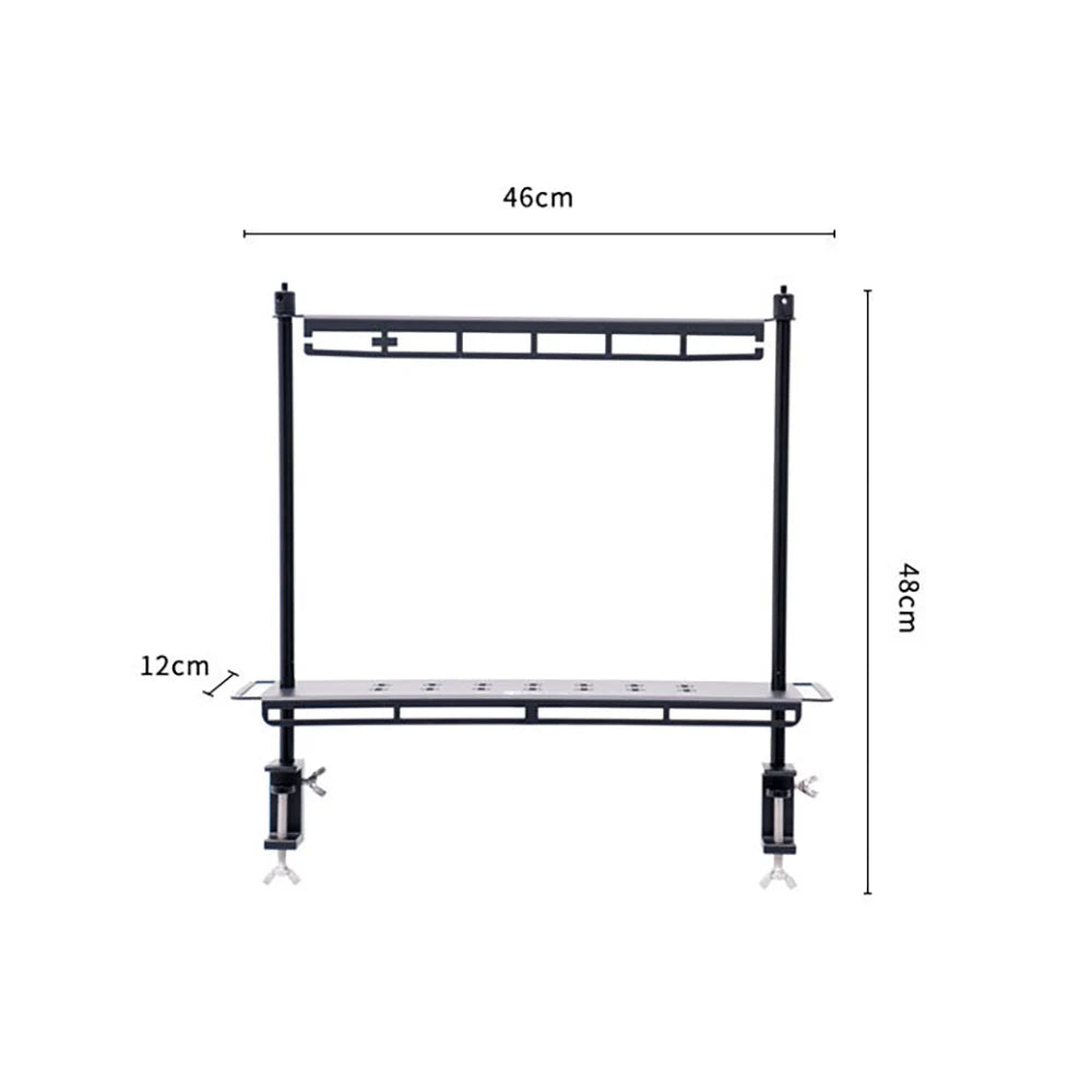 TARKA Camping Shelf Lantern Stand, Tableware Tools Hanging Rack,  Multifunctional IGT Tabletop  Storage Rack Light Holder