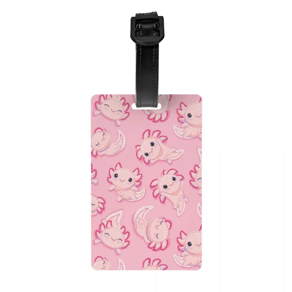 Custom Cute Salamander Animal Axolotls Luggage Tag Privacy Protection Baggage Tags Travel Bag Labels Suitcase