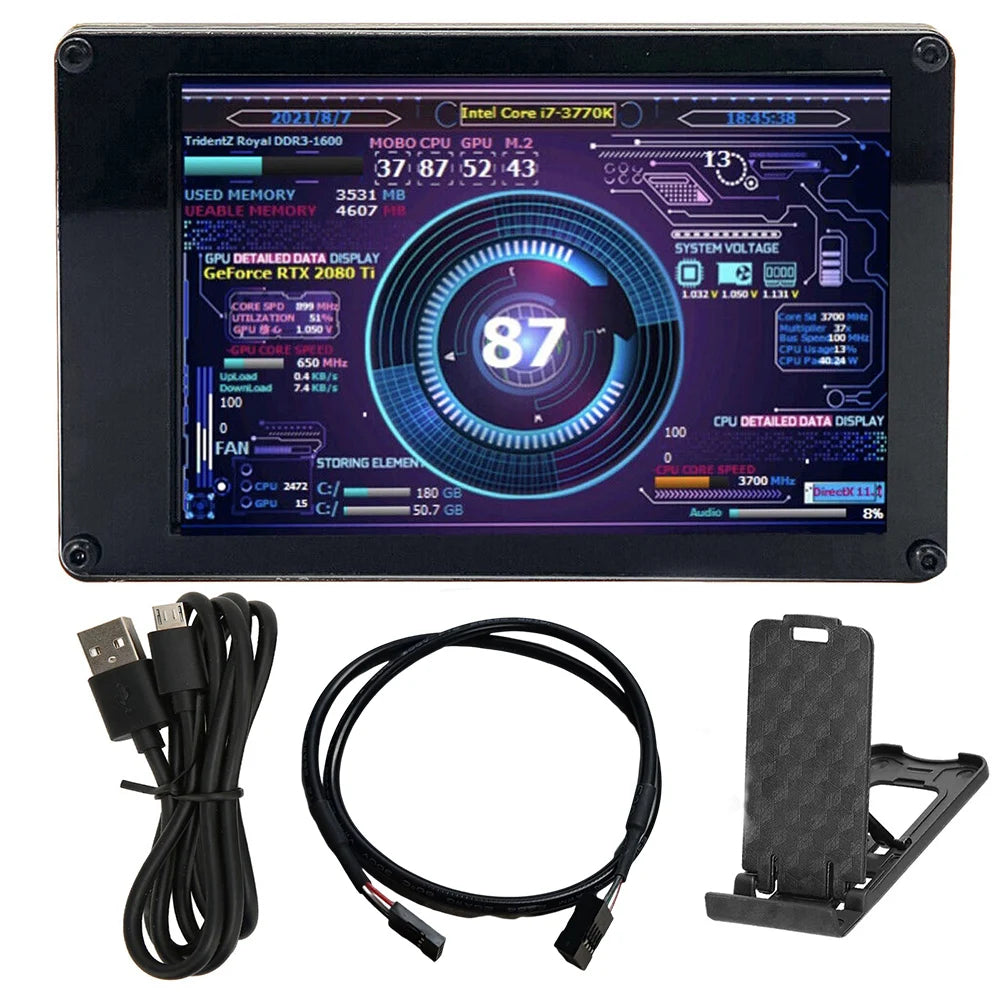 Computer Monitor 3.5 Inch IPS LCD Monitor Display Light USB Display Sub-Screen For PC Computer Windows LINUX Raspberry Pi AIDA64