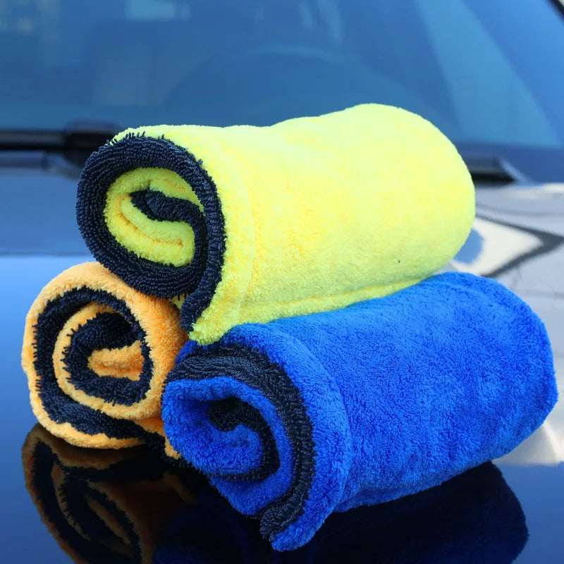Microfiber Car Wash Towel Ultra Soft Dual Sided Super Absorbent Drying Cloth for Scratch-Free Detailing and Glass Cleaning Tool