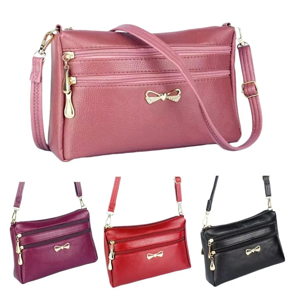 Fashion Square Shape Mom Crossbody Bag PU Urban Simple Shoulder Crossbody Bags Multi-Layer Shopping Bag Daily Use