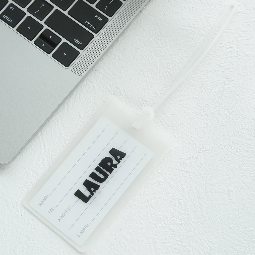 Custom Name Luggage Tag Personalized Name Fluorescent Pvc Luggage Tag Waterproof Transparent Suitcase Id Tag with Name Card