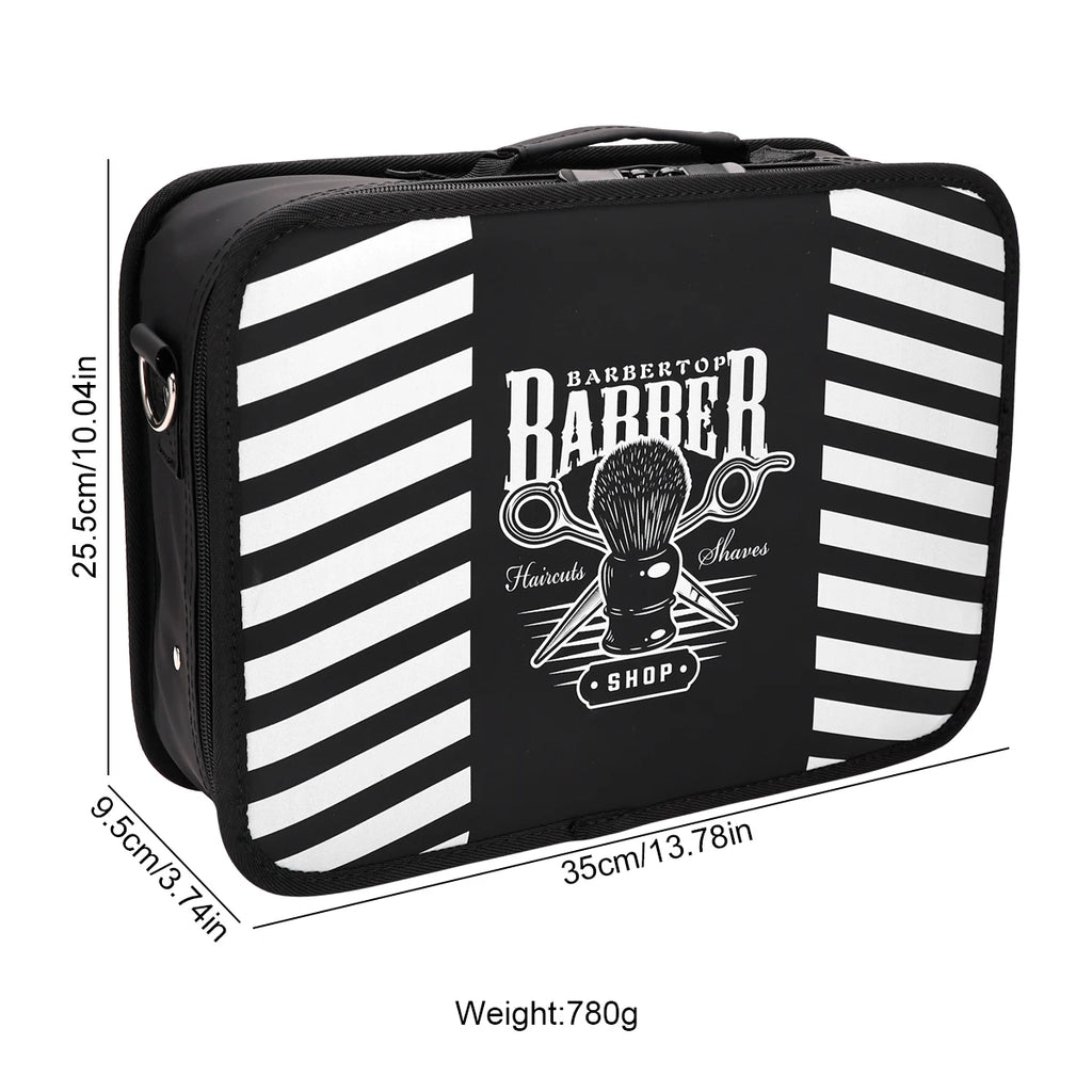 Large Capacity Barber Tool Storage Bag Multi-Function Organizer for Haircut Scissors Clippers Combs Styling Tools Valise Case